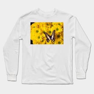 Large Wing Black And Yellow Butterfly Long Sleeve T-Shirt